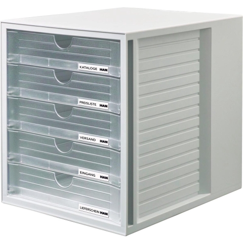 HAN Systembox 1450-63 Ladebox Grijs DIN A4, DIN C4 Aantal lades: 5