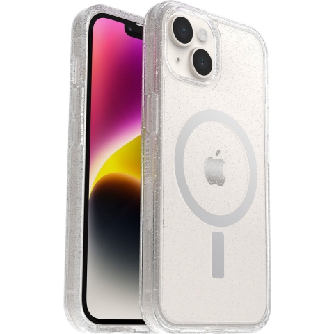 Otterbox Symmetry Clear Backcover Apple iPhone 16e, iPhone 15, iPhone 14, iPhone 13 Transparant, Stardust MagSafe compatible