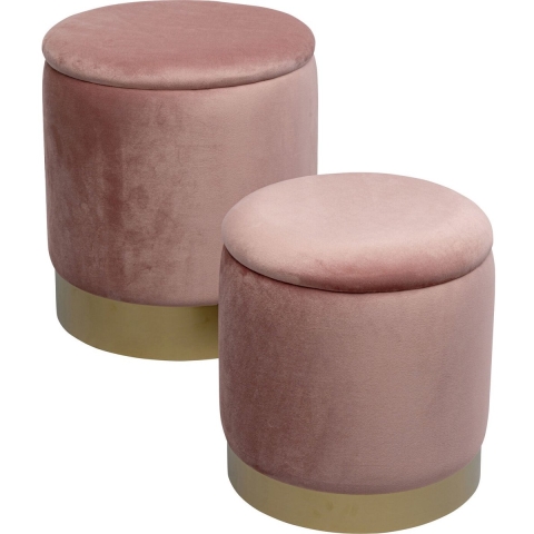 Kare Poef Cherry Storage Mauve Brass (2|set)