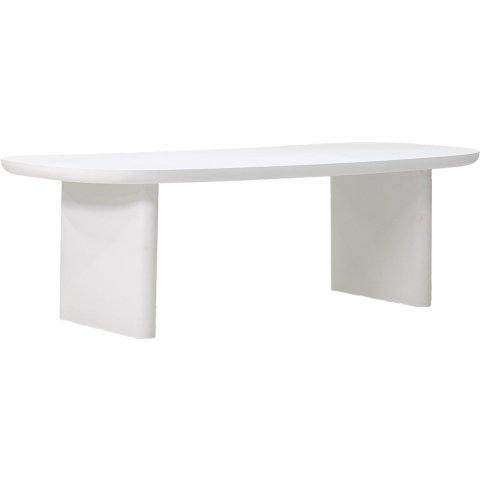 Giga Meubel - Eettafel Deens Ovaal 300cm - Wit Betonlook - Maya
