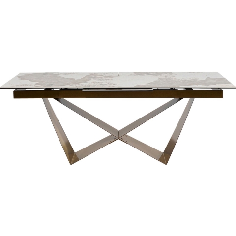 Kare Uitschuifbare Eettafel Connesso Brass 200(+60)x100cm