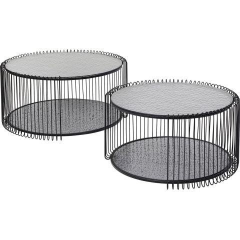 Kare Salontafel Wire Double Bubble Black (2|set)