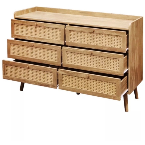 Calicosy - Ladekast met 6 laden PALMO - B120 cm - Eikenlook