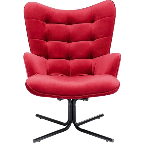 Kare Design Oscar Velvet Fauteuil - Fluweel Rood