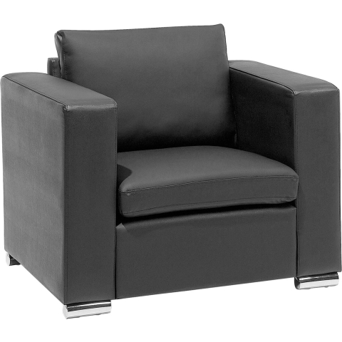 Beliani - HELSINKI - Fauteuil - Zwart - Leer
