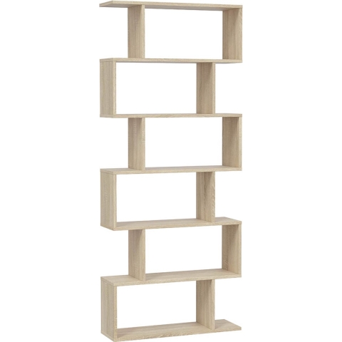 Calicosy - Boekenkast mit 6 compartimenten ATHENA - H192cm - Eikenlook