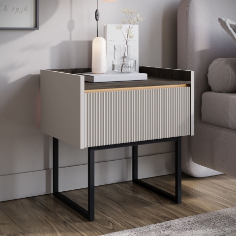 Meubella Nachtkastje Linq - Beige - 52 cm