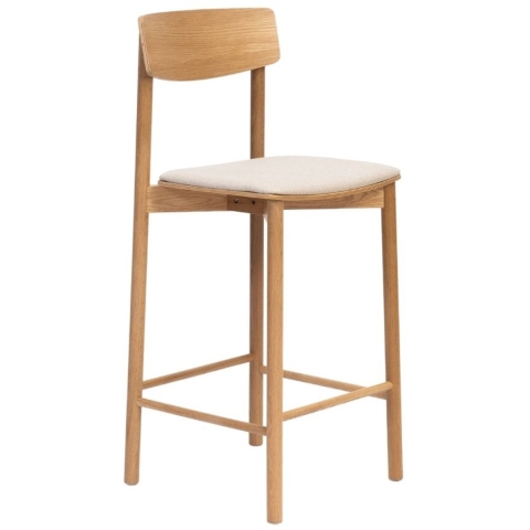 Bronx71 Scandinavische barkruk Jane naturel eiken| off white 80 cm