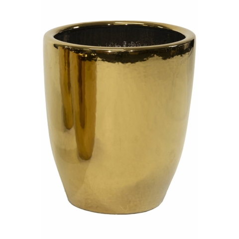 Mega Collections Bloempot Emperor High - rond - goud - D33 x H38 cm - glans -