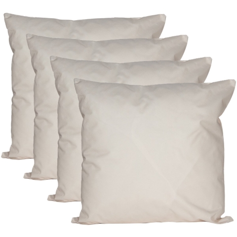 Buiten of tuin sier kussens - 4x - zand/beige - 60 x 60 cm - binnen/buiten -