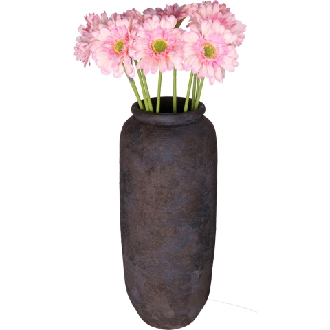 Kunstbloemen boeket Gerbera - 8x - 72 cm - lichtroze - Real Touch - kunst zijdebloemen -