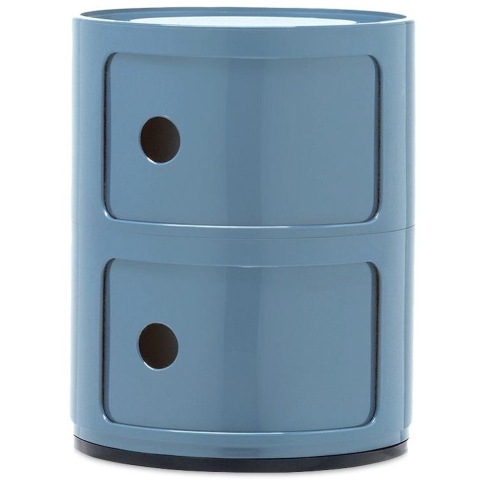 Kartell Componibili Kast Nachtkastje Medium (2 Comp.)Ø32 Azuurblauw