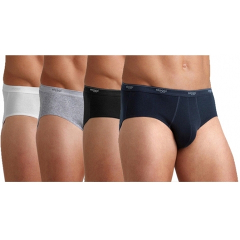 Set van 3x stuks sloggi basic wit midi heren slip 95% katoen/5% elasthan, maat: M -
