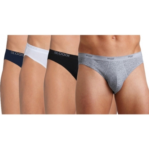 Set van 3x stuks sloggi basic mini heren ondergoed slip, maat: M navy -