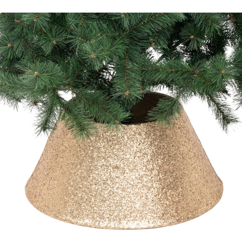 Kerstboomrok - goud - 56 x 32 cm - glitters - voor boom van 180 cm -