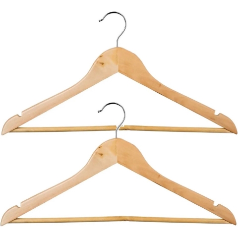 Kledinghangers - 24x - hout - 45 x 23 cm - kleerhangers -