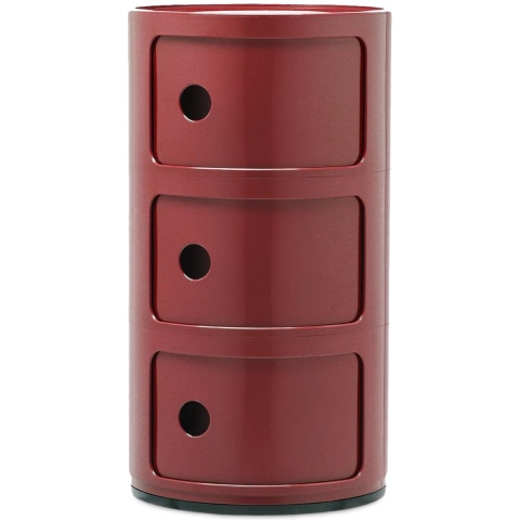 Kartell Componibili Kast Nachtkastje Large (3 Comp.)Ø32 Bordeaux