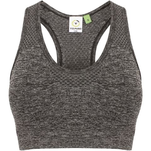 Tombo TL696 Ladies´ Seamless Crop Top - Dark Grey Marl - XS