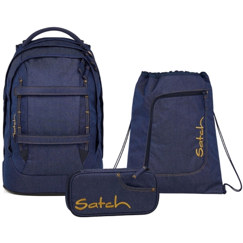 Satch Schooltas Set - Pakket - Denim Blue - Satch - OneSize - Schooltas