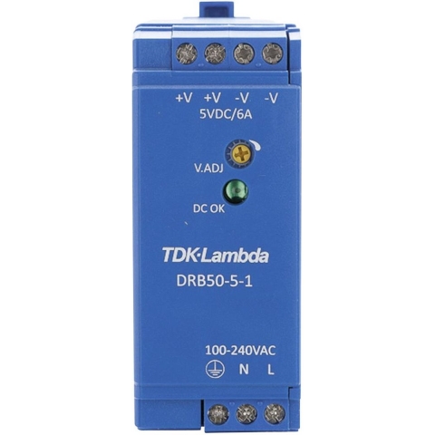 TDK-Lambda DRB50-5-1 DIN-rail netvoeding 5 V/DC 2.5 A 30 W Aantal uitgangen: 1 x Inhoud: 1 stuk(s)