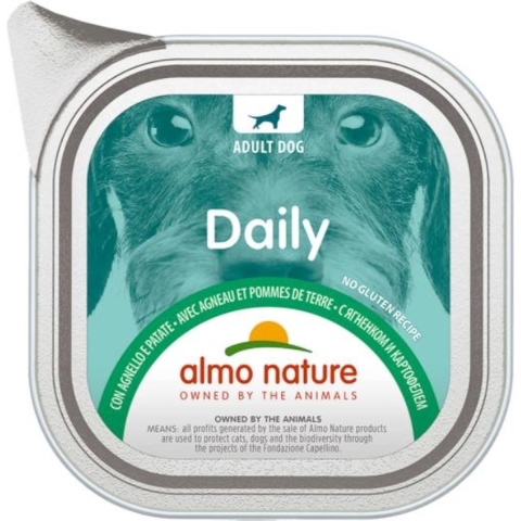 Almo Nature Daily met lam en aardappelen natvoer hond 64 x 100 g