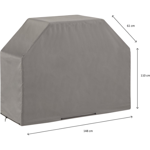 Hoes voor barbecue 148x61 cm grijs - Madison