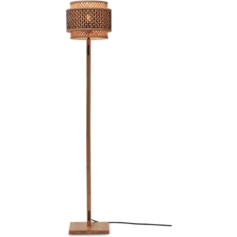 GOOD&MOJO Vloerlamp Bhutan - Bamboe|Zwart - Ø25x130cm