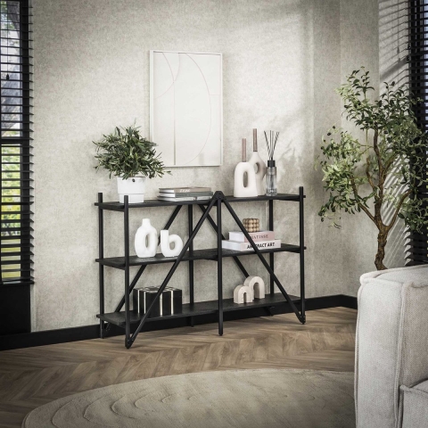 Giga Meubel - Wandrek - Metaal - 130x85cm - Zwart - Piega