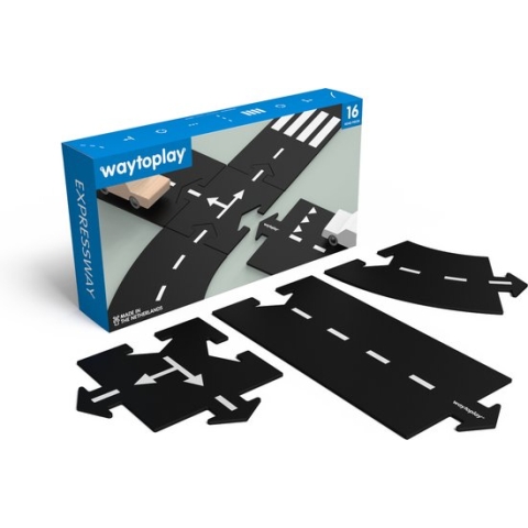 Waytoplay Expressway, de flexibele autobaan (16 delen) - binnen en buiten spelen - onverwoestbaar - combineer met je andere speelgoed