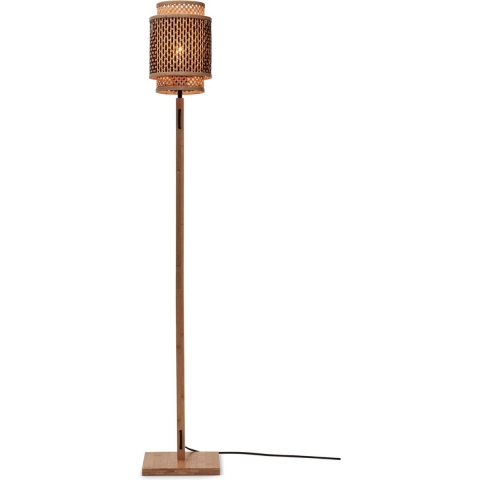 GOOD&MOJO Vloerlamp Bhutan - Bamboe|Zwart - 20x20x135cm