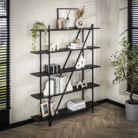 Giga Meubel - Wandrek - Metaal - 140x180cm - Zwart - Piega