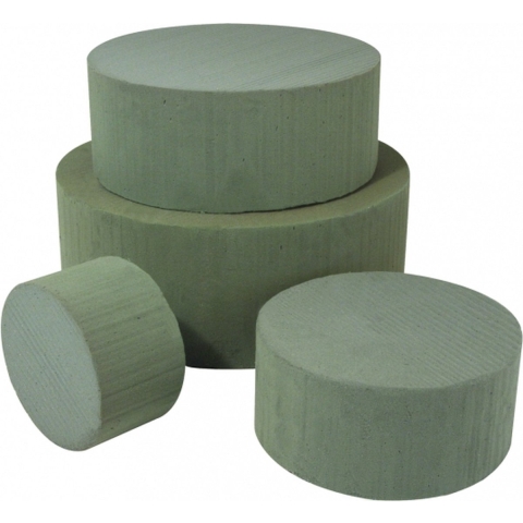 Steekschuim - 4x - nat - groen - rond - 20 x 8 cm - oase - voor echte bloemen -