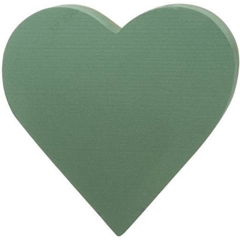 2x Hart vormig groen steekschuim/oase nat 30 cm -