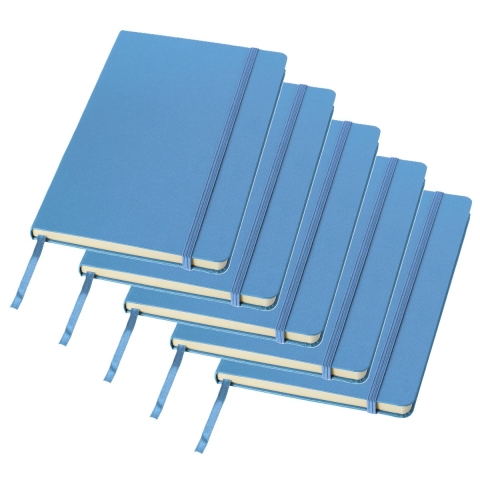 Schrift met harde kaft gelinieerd A5 - 5x stuks - Blauw - School schrift - opschrijfboekje - notitie -