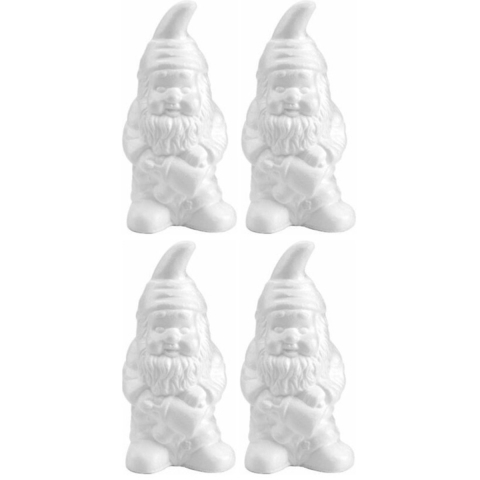 4x Hobby/DIY piepschuim tuinkabouters 28 cm -