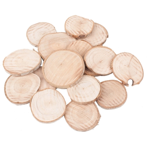 Houten decoratie boomschijven/boomschijfjes - 100x stuks - rond - Dia 5-7 cm -