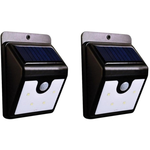 8x stuks solar tuinverlichting / muurlampen LED wandlamp spatwaterdicht met bewegingssensor -