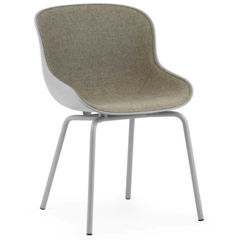 Normann Copenhagen Hyg Stoel Front Upholstery Met Stalen Onderstel Grijs Main Line Flax
