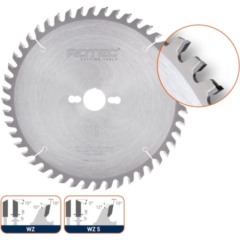 Rotec HM schulp- en afkortzaagblad, ø250x3,2x30mm Z=48 WZ - 5542045