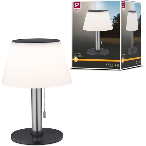 Paulmann 94309 4000870943090 Tafellamp op zonne-energie Energielabel: G (A - G) 0.8 W Warmwit RVS