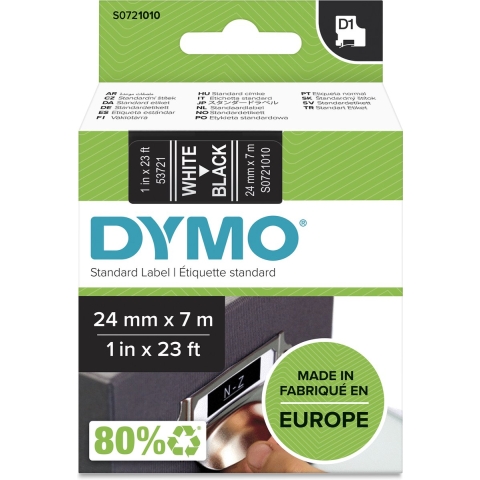 DYMO 53721 Labeltape Tapekleur: Zwart Tekstkleur: Wit 24 mm 7 m