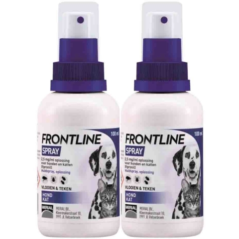 2x Frontline Anti Vlooien En Teken Spray 100 ml