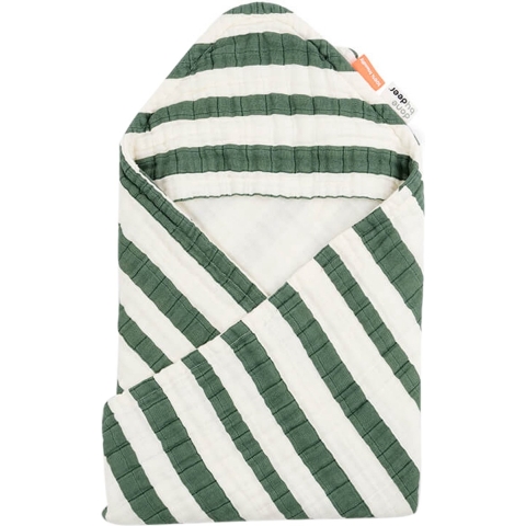 Done by deer Babyhanddoek - 70x70 cm - Strepen Green - Done by Deer - OneSize - Babyhanddoek