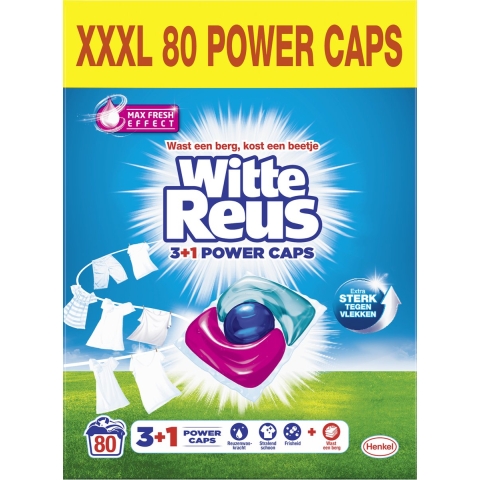 Witte Reus Witte Reus Power Caps Wascapsules - Wasmiddel 2x40 wasbeurten