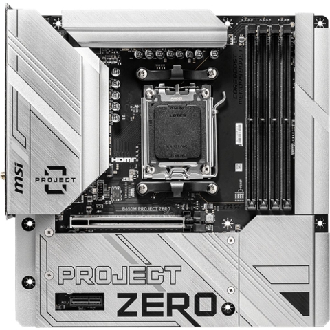 MSI B650M PROJECT ZERO Moederbord Socket AMD AM5 Vormfactor Micro-ATX Moederbord chipset AMD® B650