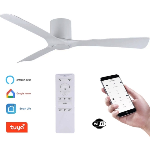 Freelight Plafondventilator Storm WIFI Ø 132 cm geluidsloos wit