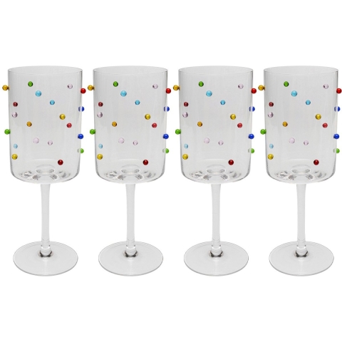 Kare Design Party Wijinglazen stippen 4st