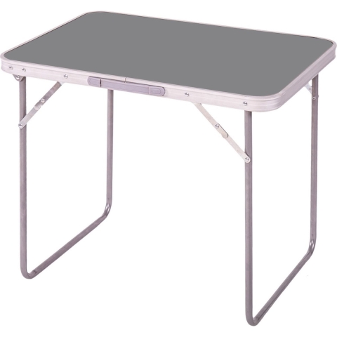Sunnydays camping tafel - aluminium - opvouwbaar - grijs - L80 x B60 x H70 cm -