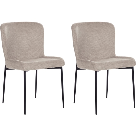 Beliani - ADA - Eetkamerstoel set van 2 - Taupe - Polyester