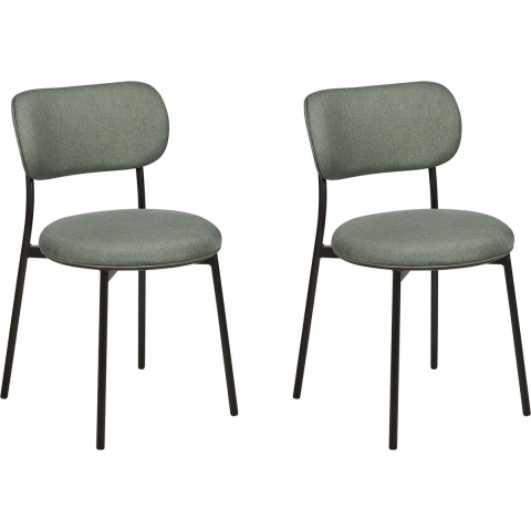 Beliani - CASEY - Eetkamerstoelen set van 2 - Groen - Polyester
